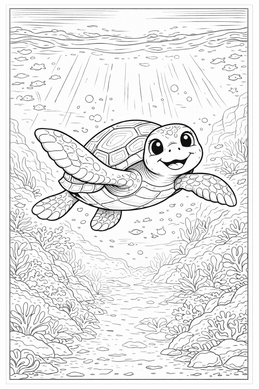 Coloring page — sea turtle